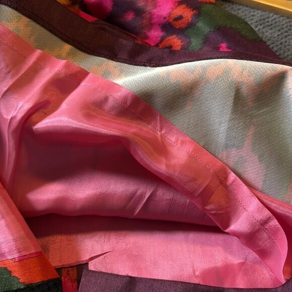 Nordstrom Eliza J NWT Ikat Print Sleeveless Dress 12 Pink Green Gold Fit & Flare - Picture 11 of 12